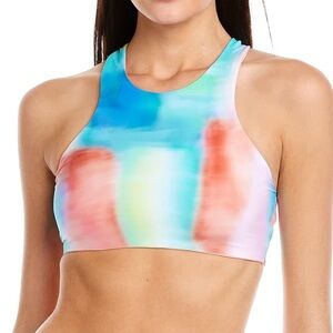 NWT Citrus Halter Bikini Swimsuit Top Tie-dye Multi Reversible Size small